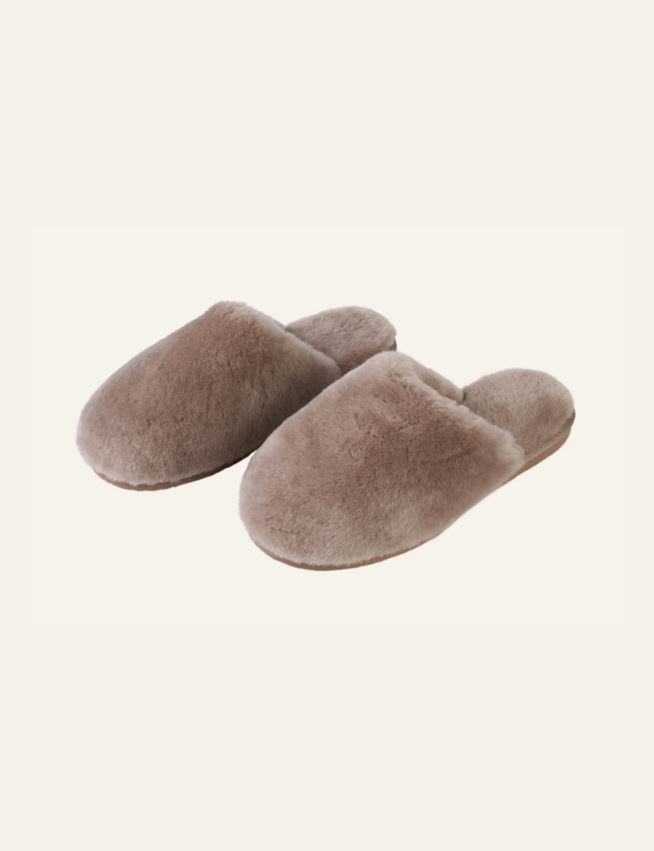 Fårskinnstofflor sand - 3