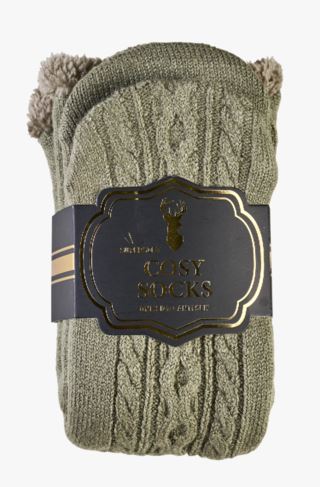 Cosy Socks strumpor olivgrön