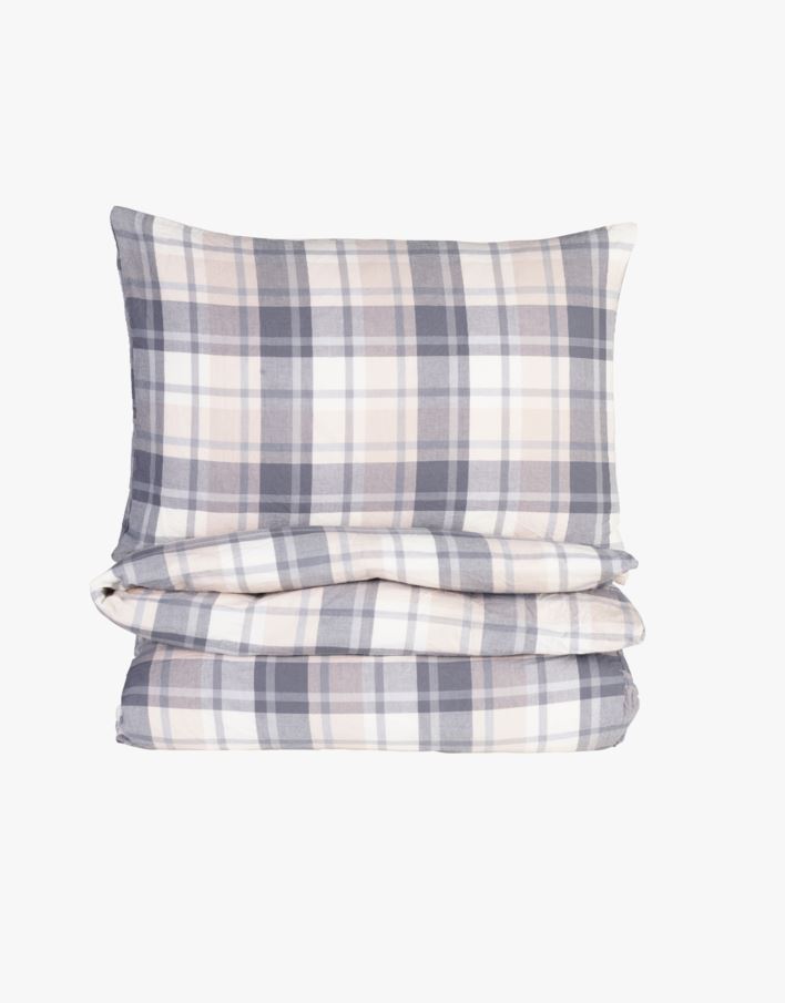 Påslakanset i garnfärgad bomull multi/blå - 150x210+50x60 cm multi/blå - 1