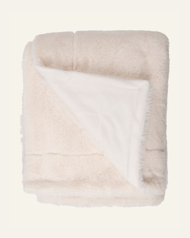 Pläd i pälsimitation offwhite - 130x170 cm offwhite - 1