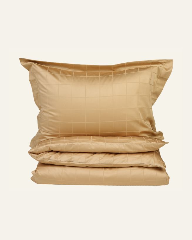 Påslakanset i satin senap - 230x220 cm senap - 1