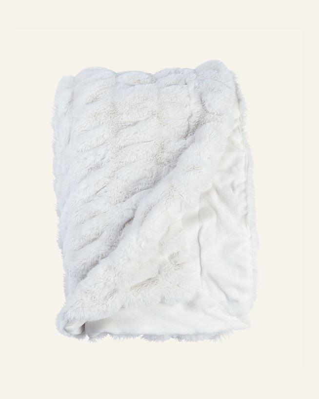 Pläd i pälsimitation offwhite - 130x170 cm offwhite - 1