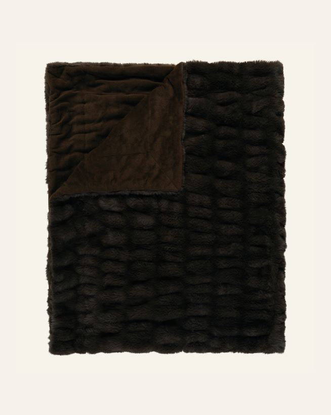 Pläd i pälsimitation brun - 130x170 cm brun - 1