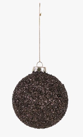 Glitter julgranskula mörkbrun