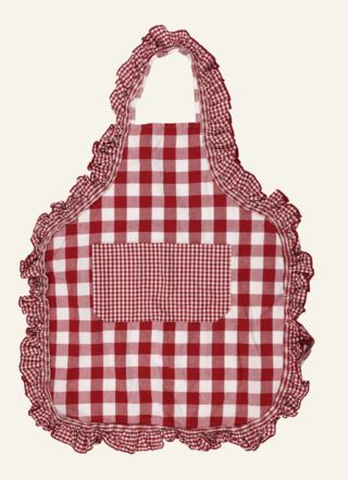 Olava rutet förkläde röd