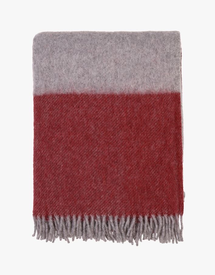 Gol stripe ullpläd multi/röd - 130x170 cm multi/röd - 1