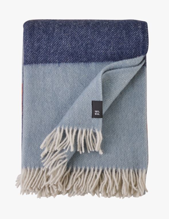 Ullpläd multi/blå - 130x170 cm multi/blå - 1