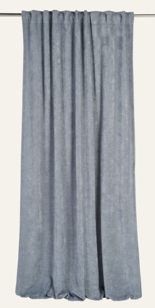 Carlo chenille gardin gråblå