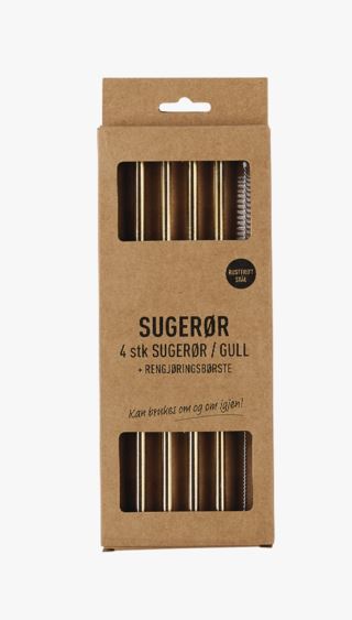 Metal 4pk sugrör guld