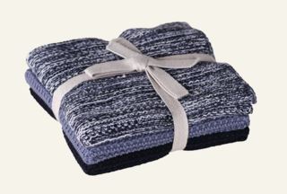 Melange handduk, 3-pack blå