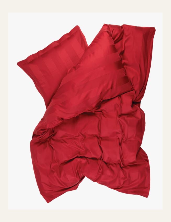 Påslakanset i satin julröd - 2