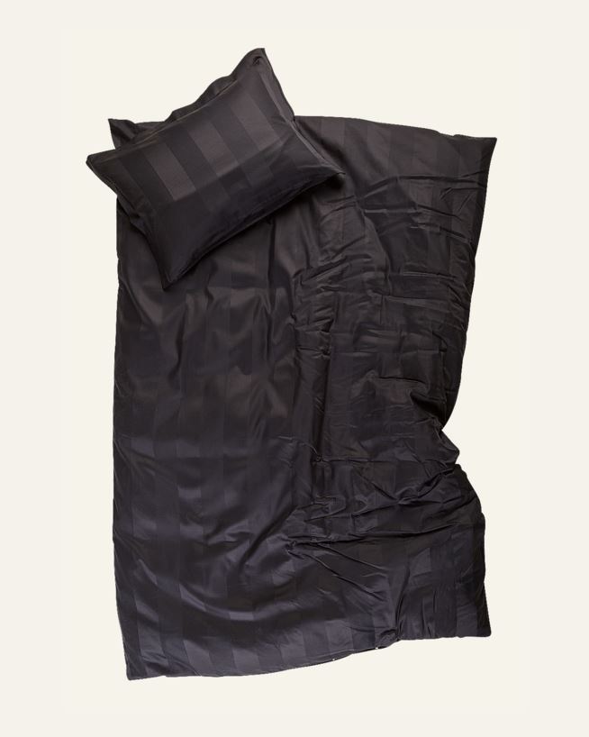 Påslakanset i satin svart - 150x210+50x60 cm svart - 1