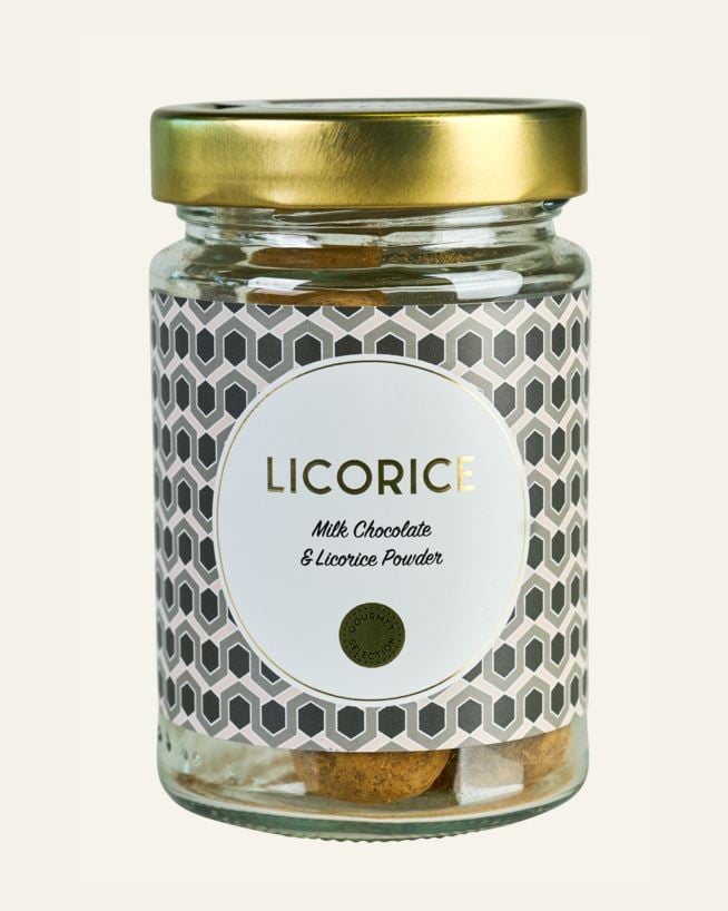 Med mjölkchoklad och lakritspulver brun - 170 g brun - 1