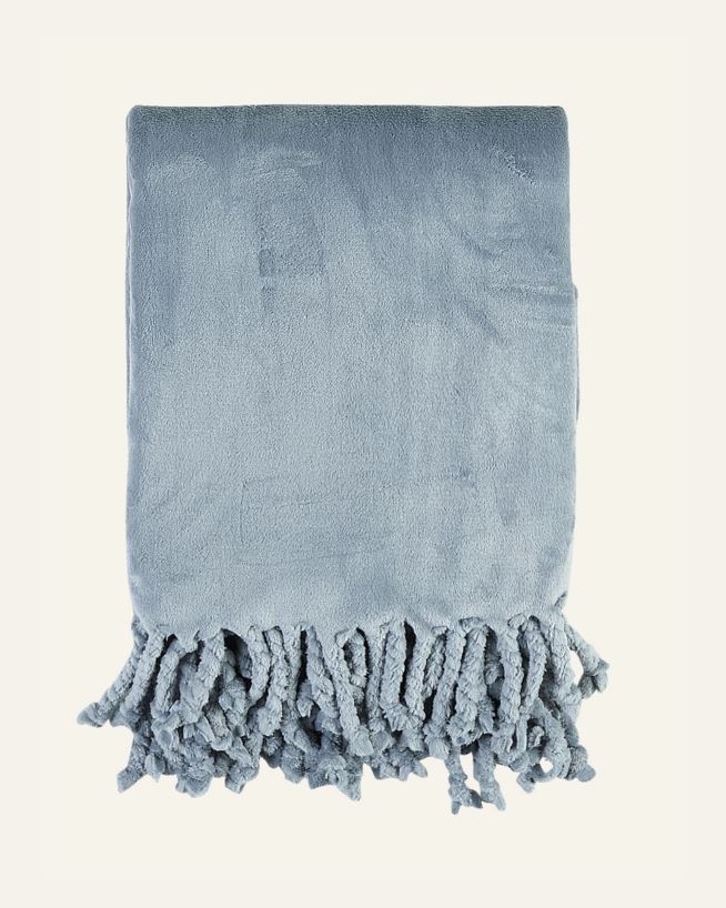 Fleecepläd gråblå - 130x170 cm gråblå - 1