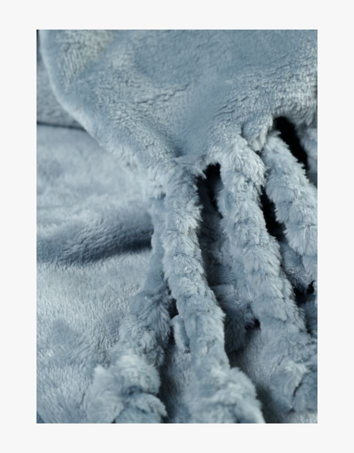 Fleecepläd gråblå - 130x170 cm gråblå - 1