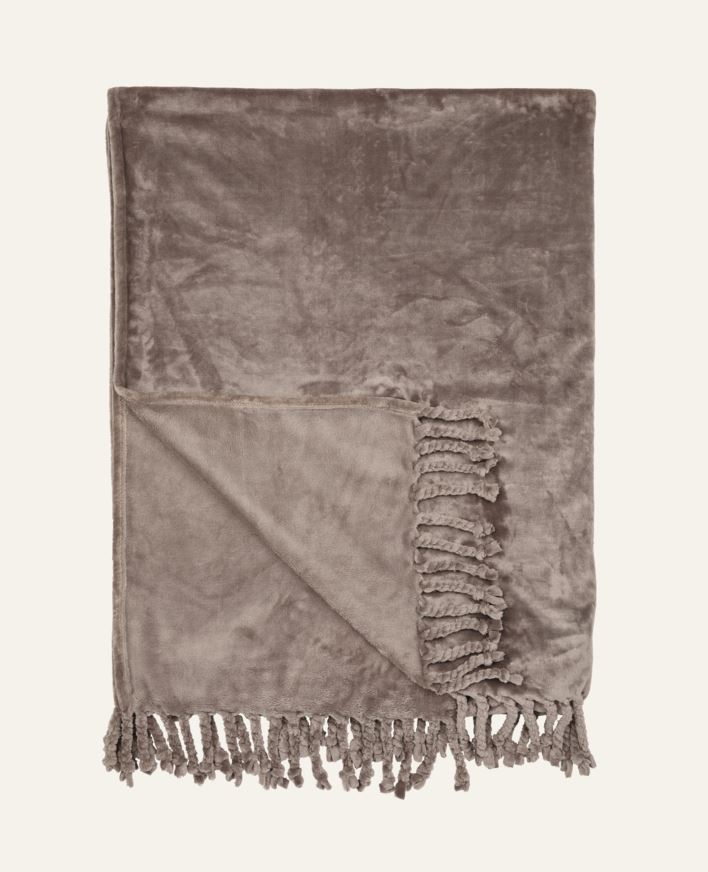 Fleecepläd grå - 130x170 cm grå - 1