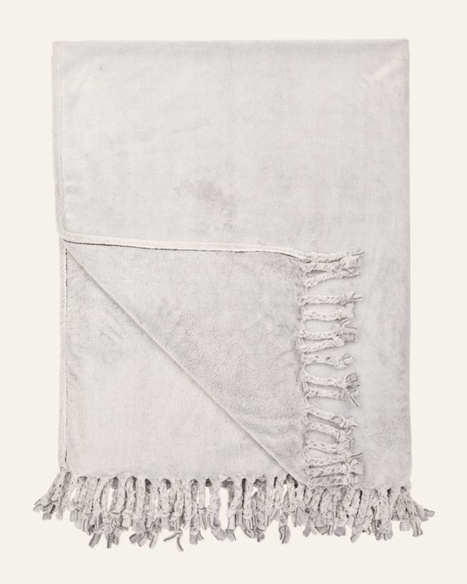 Fleecepläd ljusgrå - 130x170 cm ljusgrå - 1