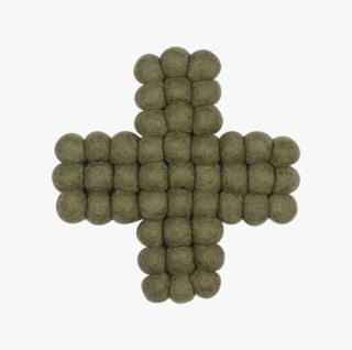 Local Chef | Wool Cross Grytunderlägg Ljusgrön - 20x20 Cm