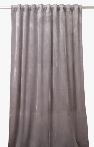 Hemtex | Mali Sammet Gardin Ljusgrå - 135x240 Cm