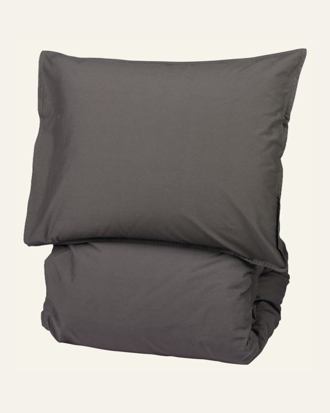 Påslakanset i ekologisk bomull grå - 150x210 cm grå - 1