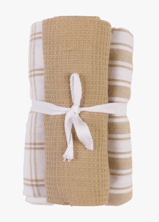 Stina 3pk kökshandduk beige