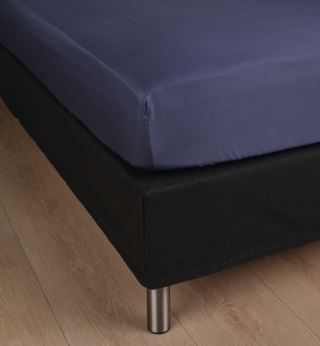 Soft Satin dra-på-lakan blå