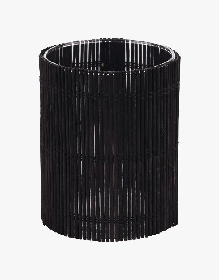 Bamboo värmeljushållare svart  - 12x20 cm svart - 1