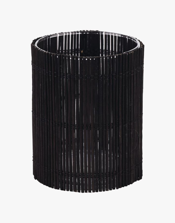 Bamboo värmeljushållare svart - 9x12 cm svart - 1