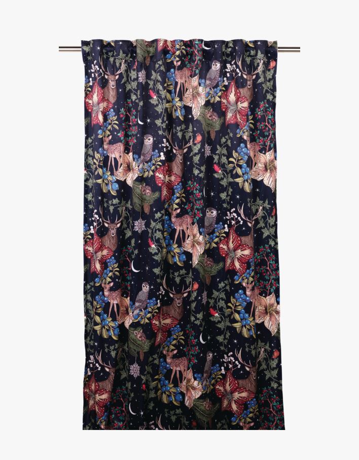 Nadja Wedin Oh Deer gardin blå - 135x240 cm blå - 1