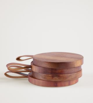 Läs mer om Wood Coaster 4pk glasunderlägg natur