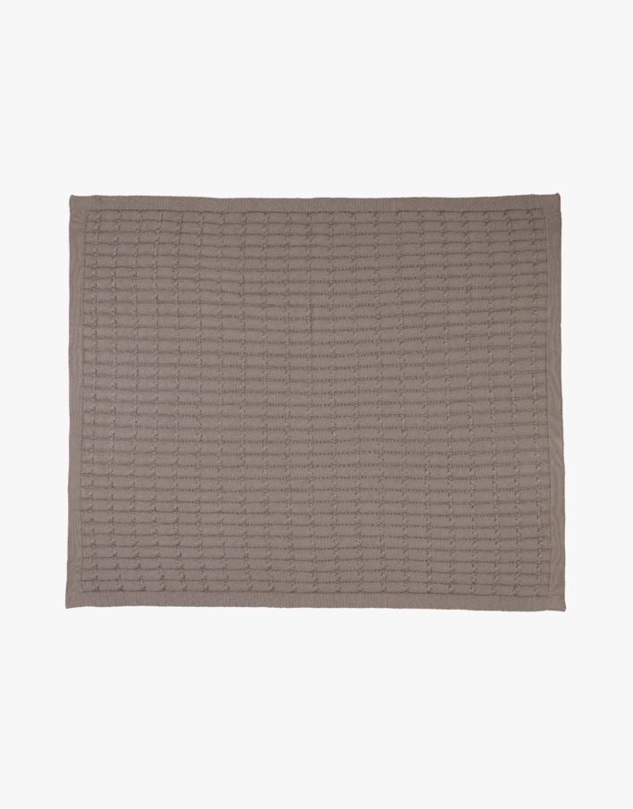 Stickad filt grå - 80x100 cm grå - 1