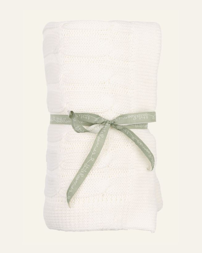 Stickad filt offwhite - 80x100 cm offwhite - 1