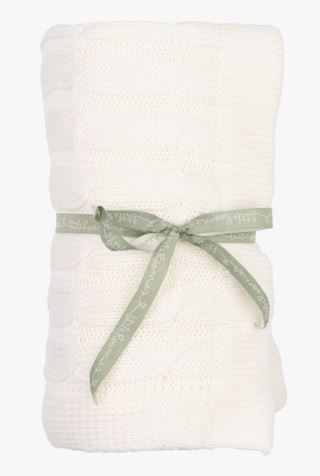 Baby stickad filt offwhite