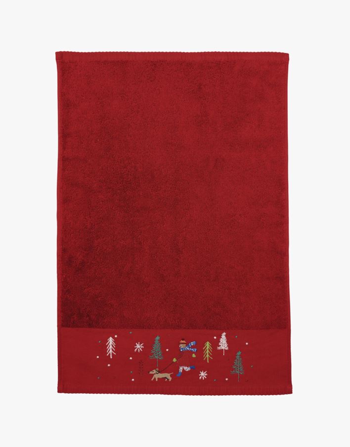 Wonderland handduk röd  - 40x60 cm röd - 1