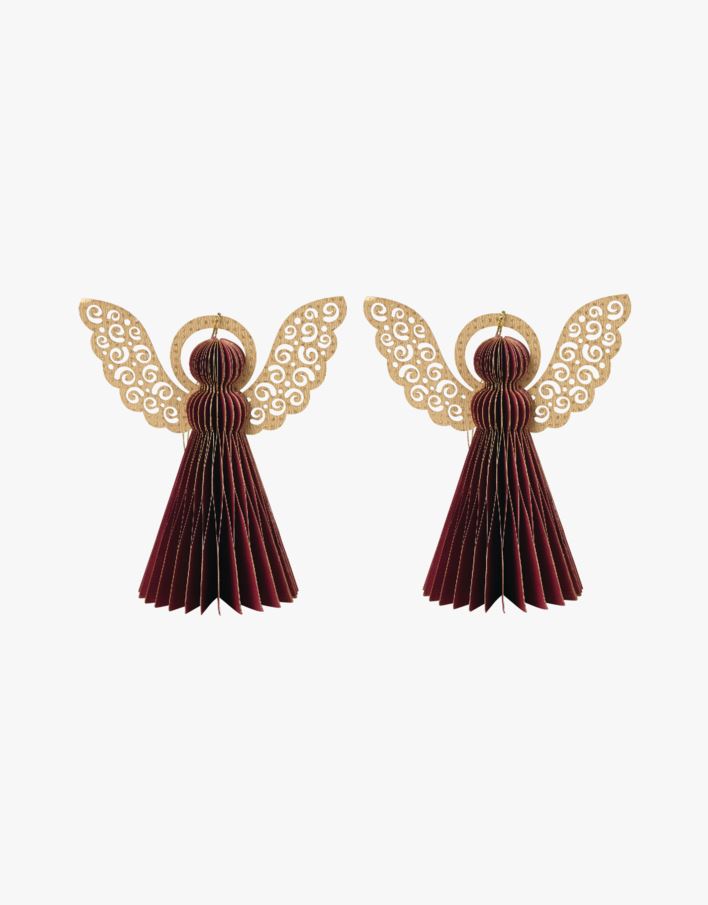 Paperangel 2pk julgransdekoration burgundy - 12 cm burgundy - 1
