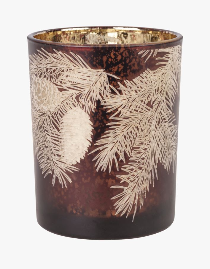 Pinecones large värmeljushållare brun - 10x12,5 cm brun - 1