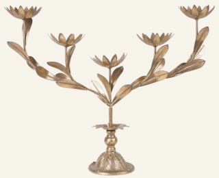 Flowers värmeljushållare guld