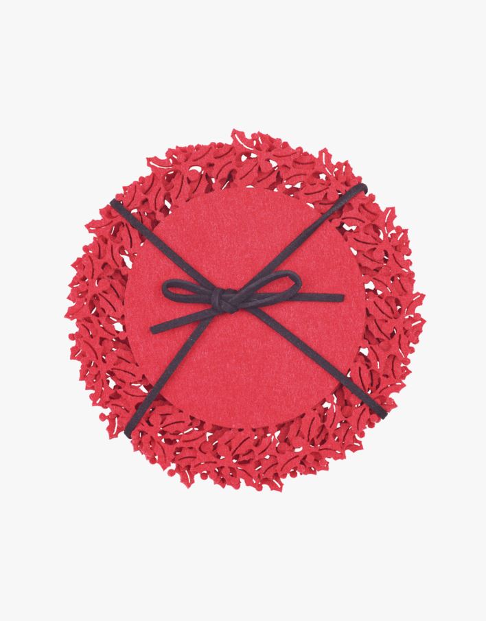 4-pack glasunderlägg röd - ø12 cm röd - 1