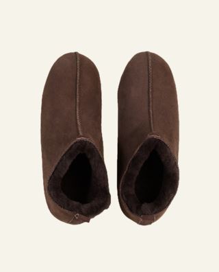 Woolen tofflor mörkbrun