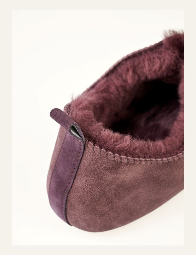Fårskinnstofflor burgundy - 2