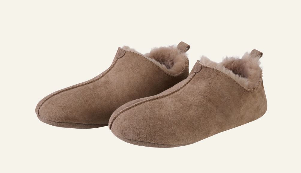 Fårskinnstofflor sand - 3