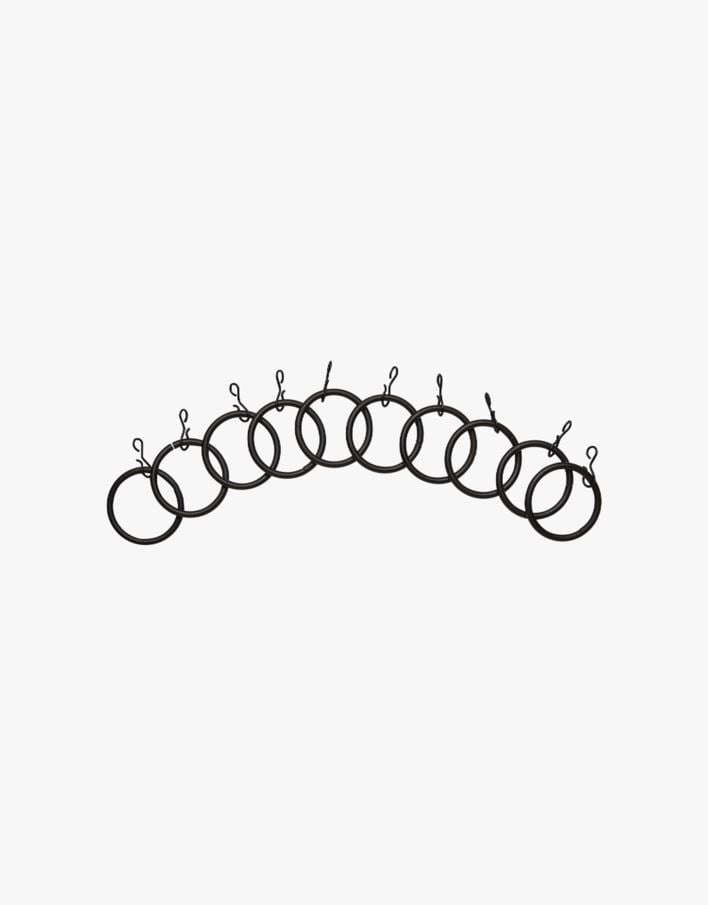 Gardinringar 10 st. svart - 4 mm svart - 1