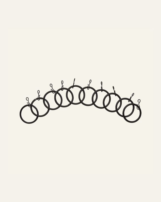 Gardinringar 10 st. svart - 4 mm svart - 1