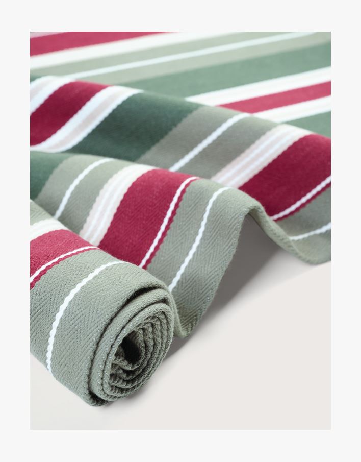 Gunn stripe bordslöpare multi/grön - 40x140 cm multi/grön - 1