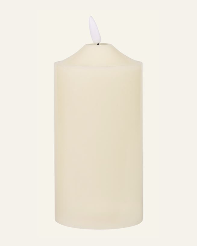 Led-blockljus vit - 7,5x7,5x25 cm vit - 1