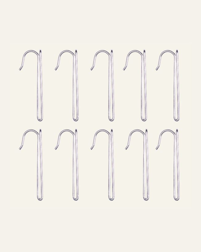 Gardinkrokar, höga stål - 10 stk stål - 1