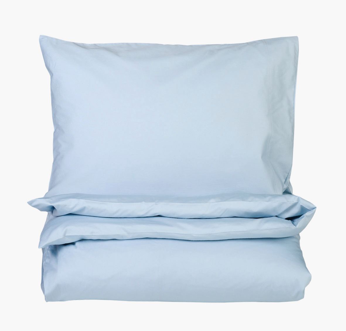 Påslakanset i satin himmelsblå - 150x210 cm himmelsblå - 1