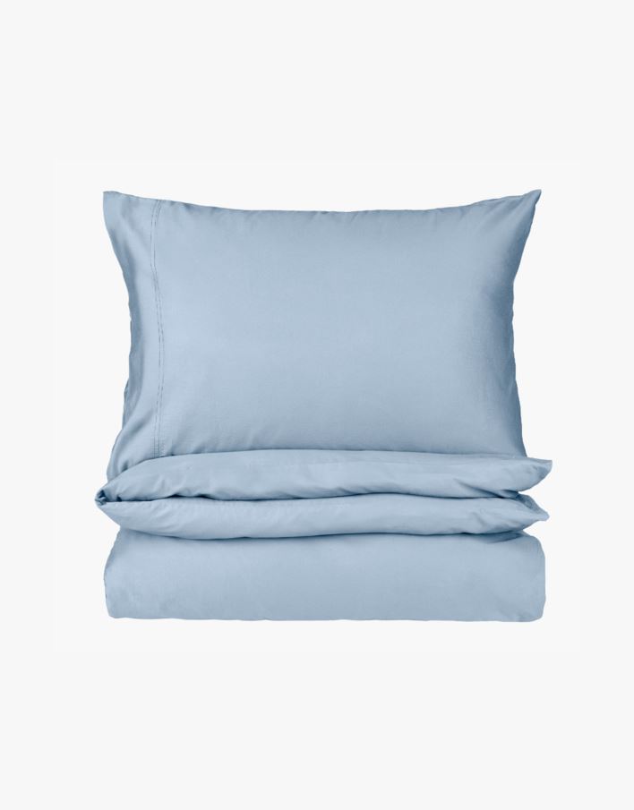 Påslakanset i satin himmelsblå - 150x210 cm/50x60 cm himmelsblå - 1