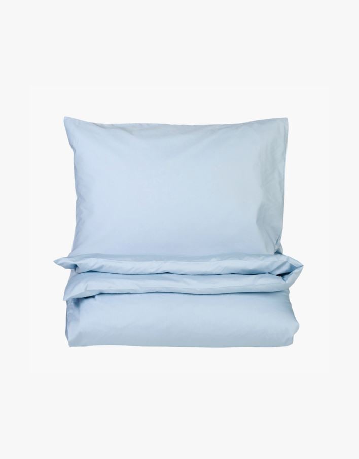 Påslakanset i satin himmelsblå - 150x210 cm himmelsblå - 1