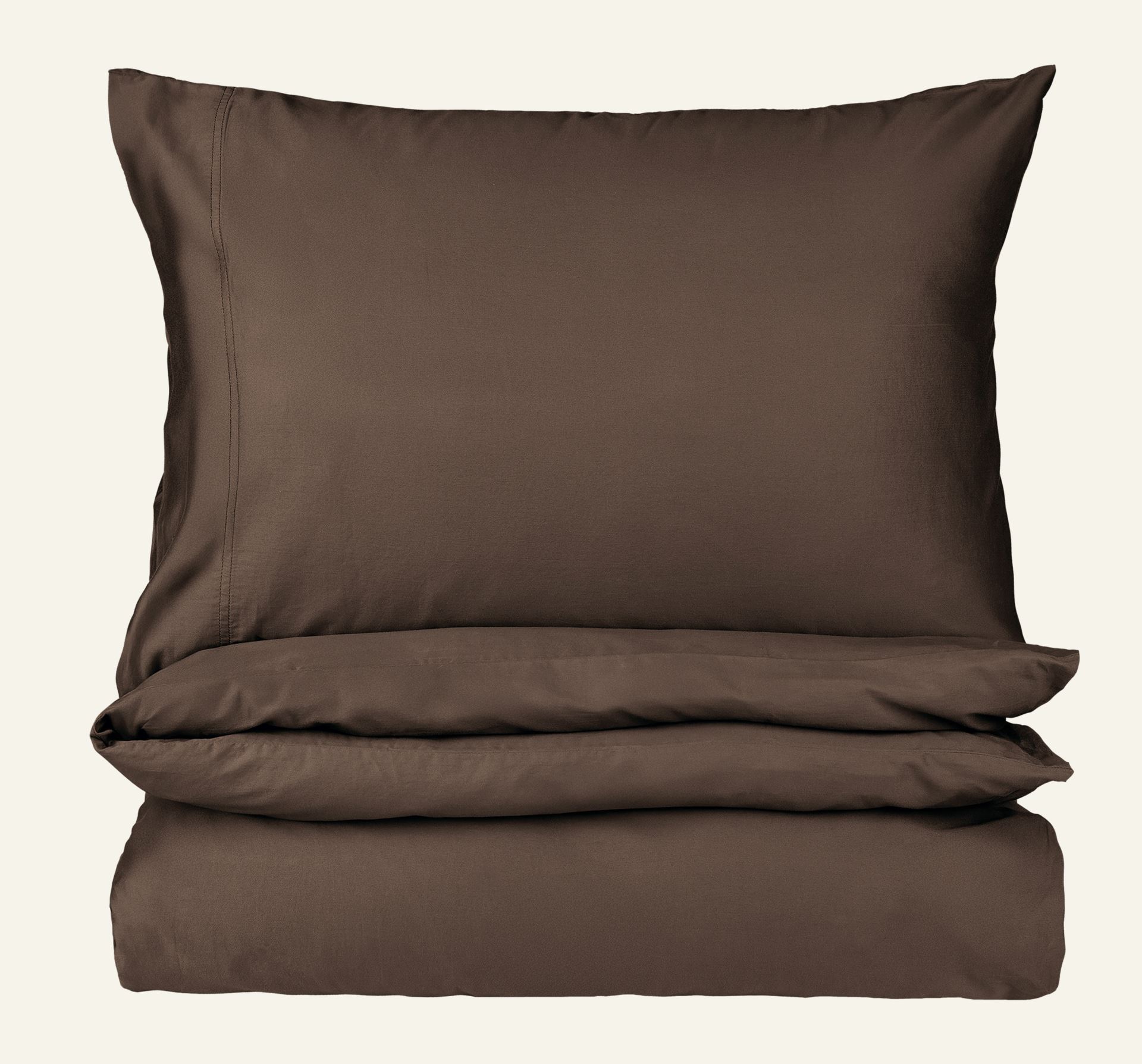 Påslakanset i satin mörkbrun - 150x210 cm mörkbrun - 1